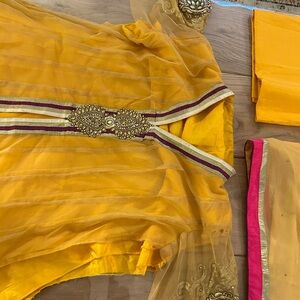 Vibrant Yellow Indian/Pakistani Unstitched Dress - open to offers